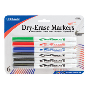 Dry Erase Markers, multi-color, fine tip | Package size: Pack