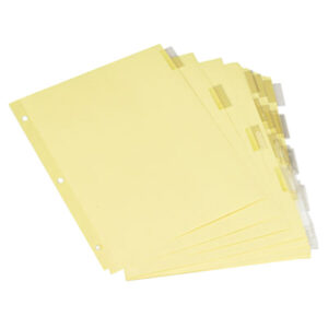 Dividers, notebook, 1/5 cut, clear tabs | Package size: Pack