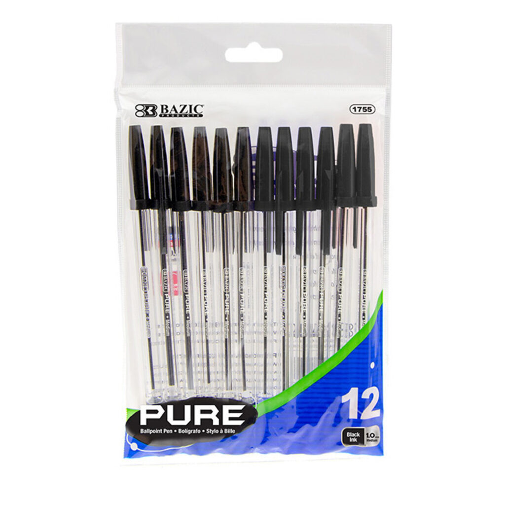 Ballpoint pens, blue or black | Package size: Box