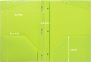 Plastic folder with brads and pockets | Package size: EA