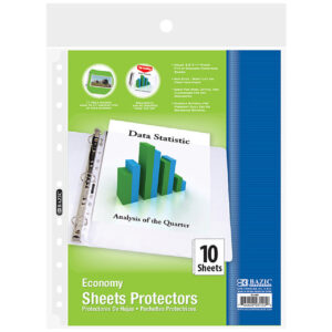 Page protectors, plastic | Package size: Pack