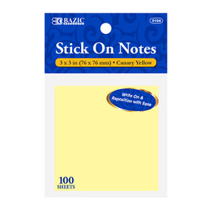 Sticky notes, 3"x 3" | Package size: 100 sheet per Pack